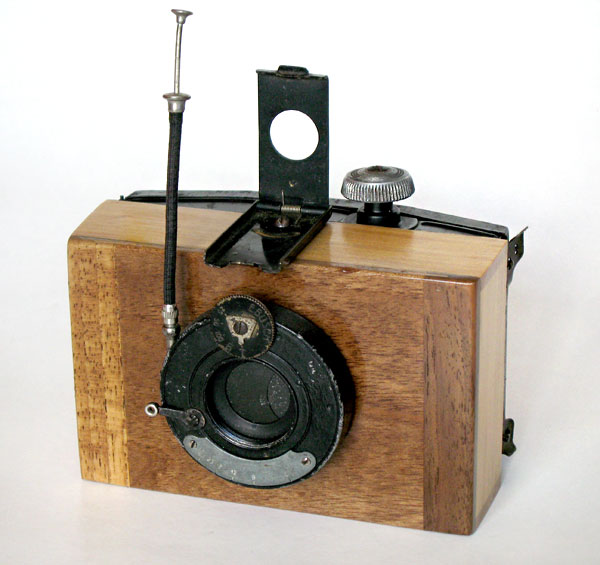 A wooden pinhole camera